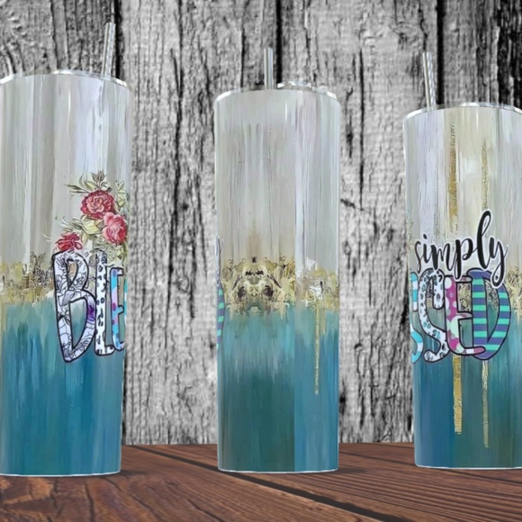 Simply Blessed 20 oz Skinny Tumbler - Picture 2 of 4